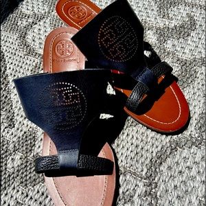 Tory Burch Black and Brown Sandals